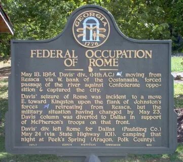 File:Federal Occupation Of Rome Sign, Floyd County, Georgia.
