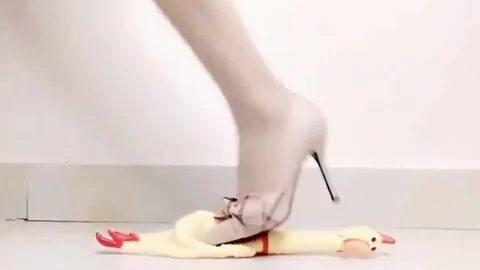Stockings feet with high heels trample - YouTube