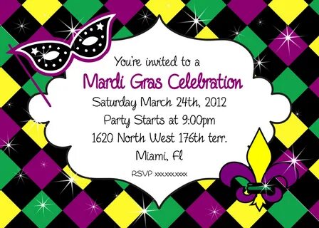 Mardi Gras Party Invitation - Mickey Mouse Invitations Templ