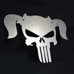 Collectibles Metal Punisher Skull Real Metal Art 6" High Fan
