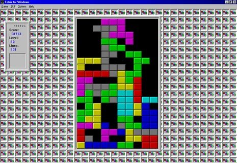 MS Tetris lacking part of "3d" piece drawing, shows facets o