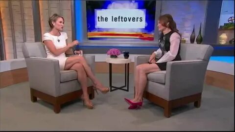 Amy Robach - short white dress and tan high heels - July 24,