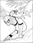 Superhero Spiderman HomeComing Coloring Page Avengers colori