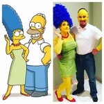 homer and Marge Simpson DIY Halloween costume Simpsons costu