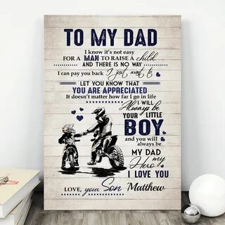 Dad Canvas To My Dad It's Not Easy For A Man To Raise A Chil