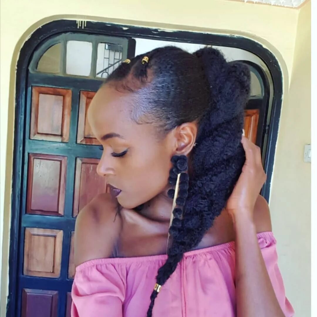 Публикация в Instagram Natural Hair Kenya 🇰 🇪: "Marley braided pony?...