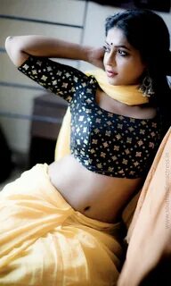 Reshma Pasupuleti hot navel photos in saree - South Indian A