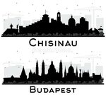 Chisinau Moldova City Skyline with Gray Buildings Isolated o