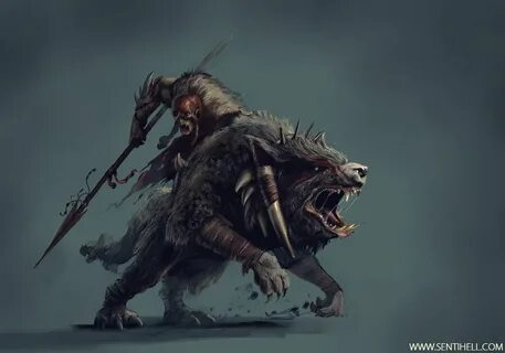 orcwolf - Recherche Google Wolf rider, Fantasy monster, Fant