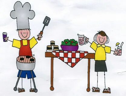 Picnic clipart family bbq - Pencil and in color picnic clipa