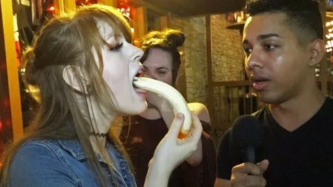 Girls Deepthroating a Banana in Public for $100 Chords - Cho
