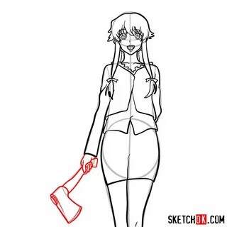 How to draw Yuno Gasai Future Diary - Sketchok easy drawing 