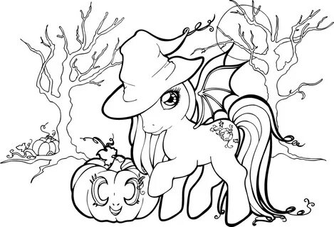 Halloween Pony Lineart by Chibivi-Linearts Halloween colorin