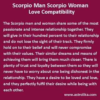 Scorpio Man Scorpio Woman Love Compatibility Attraction Horo