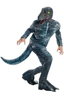 Velociraptor Blue Adult Costume - PureCostumes.com