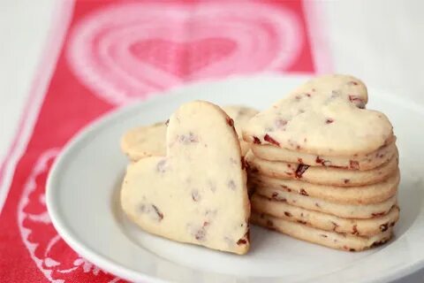 Cherry Almond Shortbread Heart Cookies Valentine's Day Cooki