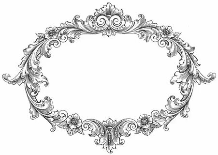 Vintage Clip Art Fancy Oval Frame The Graphics Fairy #6ldHB0
