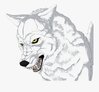 Easy Wolf Drawings - Anime White Wolf Angry , Free Transpare