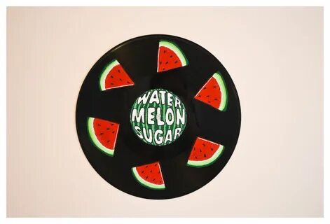 Watermelon Sugar Hand-Painted Vinyl Record // Harry Styles /