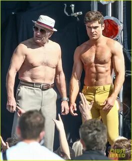 Zac Efron & Robert De Niro Have a Shirtless Body Contest in 