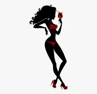 Bartender Vector Lady - Woman Silhouette Fashion, HD Png Dow