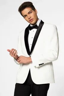Prom tuxedo, black and white tuxedo for prom, wedding, affor