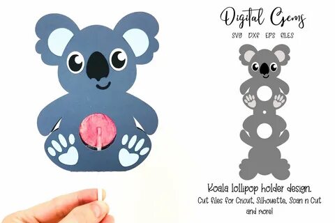 Koala lollipop holder design SVG / DXF / EPS files (523394) 