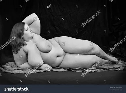 Vintage Style Picture Overweight Naked Woman Stock Photo 767