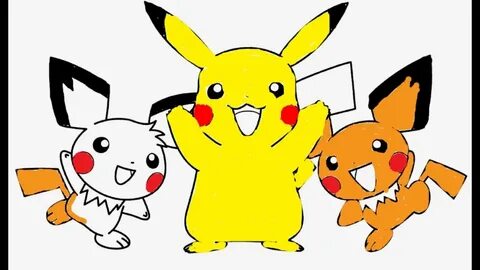 Coloring Book Pokemon Go Pikachu and cute Pichus Speedcolori