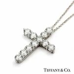 Plat Tiffany & Co. Diamond Cross 1.71TDW Rich Diamonds