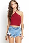 Halter Crop Top Crop top with jeans, Trendy outfits edgy, Fo