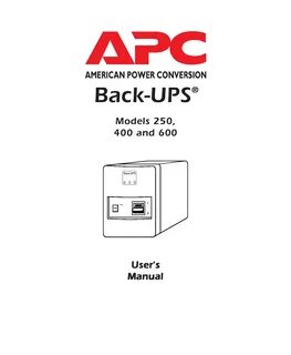 American Power Conversion 250 Power Supply User Manual Manua