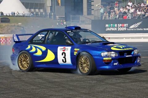 Скачать обои дорога, скорость, поворот, drift, subaru, blue,