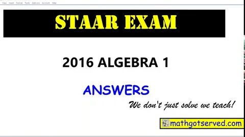 Algebra 1 Staar Exam Answers 2016 1 to 5 assessment review e