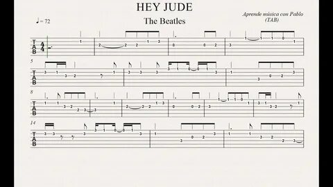 HEY JUDE: TAB (guitarra...) (tablatura con playback) - YouTu