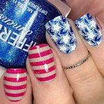 B043 Stars and Stripes Stamping Plate For Stamped Nail Art D