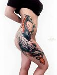 Фрихендовый дракон - Instagram: @vt_tattoo Татуированные дев