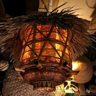 Handmade) Birdcage Tapa Tiki Lamp Tiki lights, Tiki bar, Tik