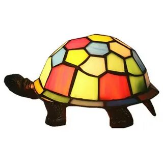 FUMAT Tiffany Style Красочная настольная лампа черепахи