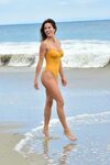 Brooke Burke in Yellow Swimsuit 2019-03 GotCeleb