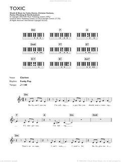 Spears - Toxic sheet music for piano solo (chords, lyrics, m