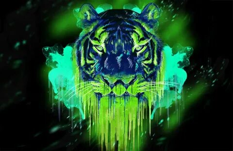 70+ Neon Tiger Wallpapers on WALLPAPERPLAYS