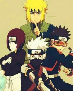 Minato, Rin, Kakashi and Obito Naruto, Kakashi, Team minato