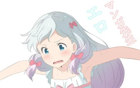 aqua eyes blush eromanga-sensei fukuri gray hair izumi sagir