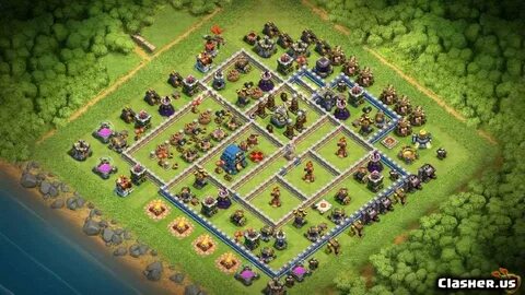 Town Hall 12 a best Anti 3 star TH12 With Link 7-2019 - Trop