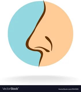 Nose silhouette in a round color symbol Royalty Free Vector