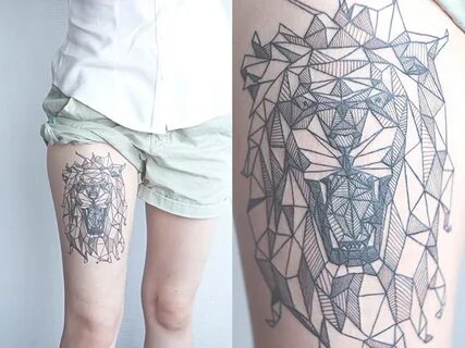 Geometric Tattoo Leg Ideas - Flawssy