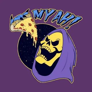 MYAH! - Skeletor He Man Myah Pizza Peperoni - T-Shirt TeePub