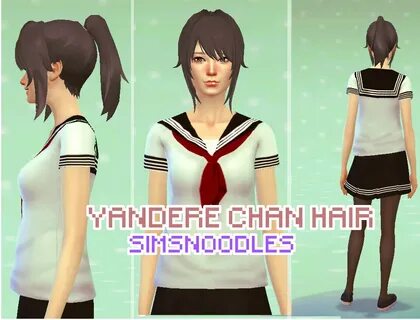 Sims 4 Yandere Simulator YandereChan Hair DOWNLOAD by xxSnow