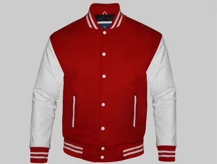 Custom Varsity Jackets for men red wool and genuine leather 